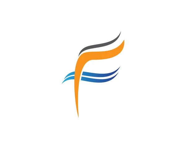 F Carta Logo Plantilla de Negocios Vector icono — Vector de stock