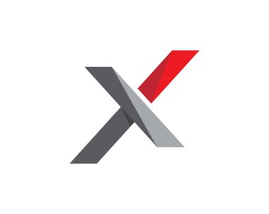 X Harfi Logo Şablonu vektör simgesi tasarımı