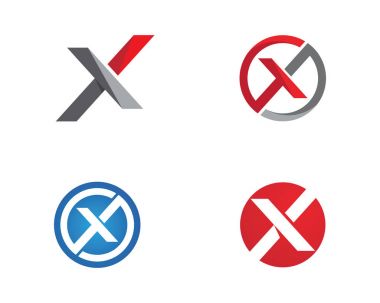 X Harfi Logo Şablonu vektör simgesi tasarımı
