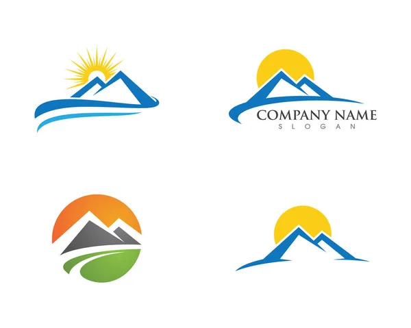 Icono de montaña Logo Plantilla de Negocios Vector — Vector de stock