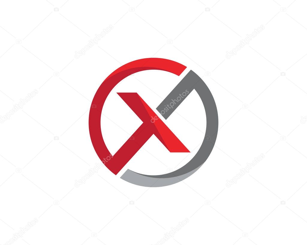 X Letter Logo Template vector icon design