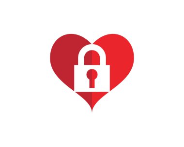 Kilit ile Logo vektör simge tasarlamak seviyorum