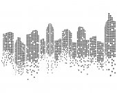Картина, постер, плакат, фотообои "modern city skyline vector illustration", артикул 177014516