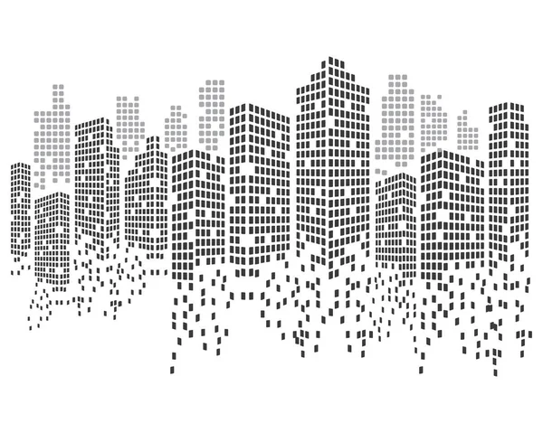 Ciudad moderna skyline vector ilustración — Vector de stock