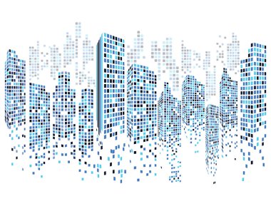 Modern şehir manzarası vektör çizim