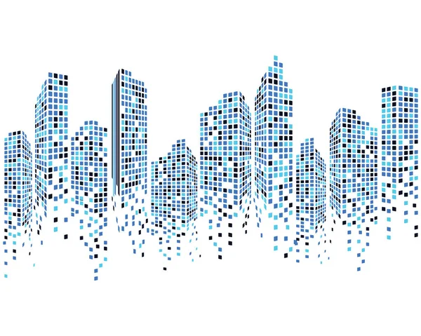 Ciudad moderna skyline vector ilustración — Vector de stock