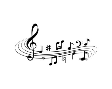 Müzik Notası Simge Vektörü 