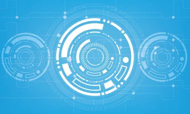 Soyut gelecek dijital bilim teknolojisi kavramı