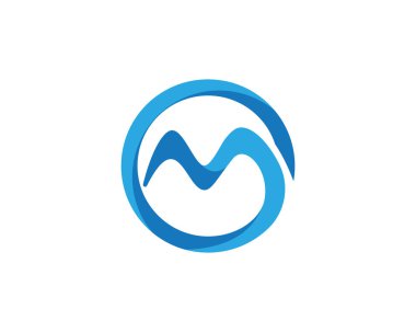 W harfi su dalgası Logo şablonu vektör