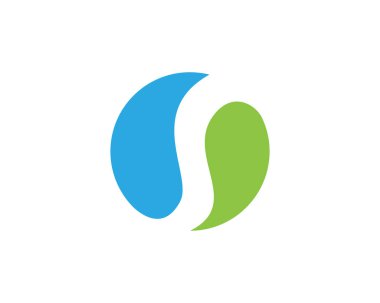 S harfi su damlası Logo şablonu 