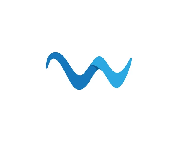 W letra onda de água logotipo modelo vetor — Vetor de Stock