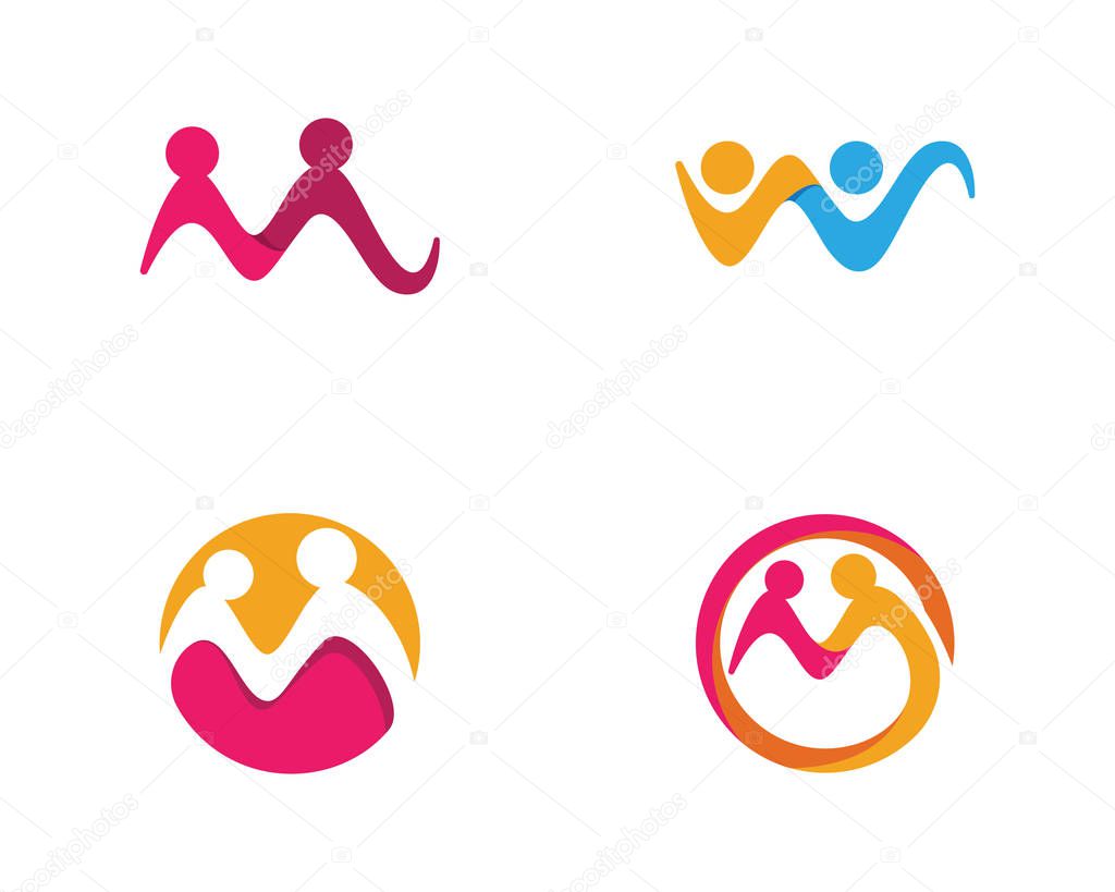 Adoption and community care Logo template vector icon