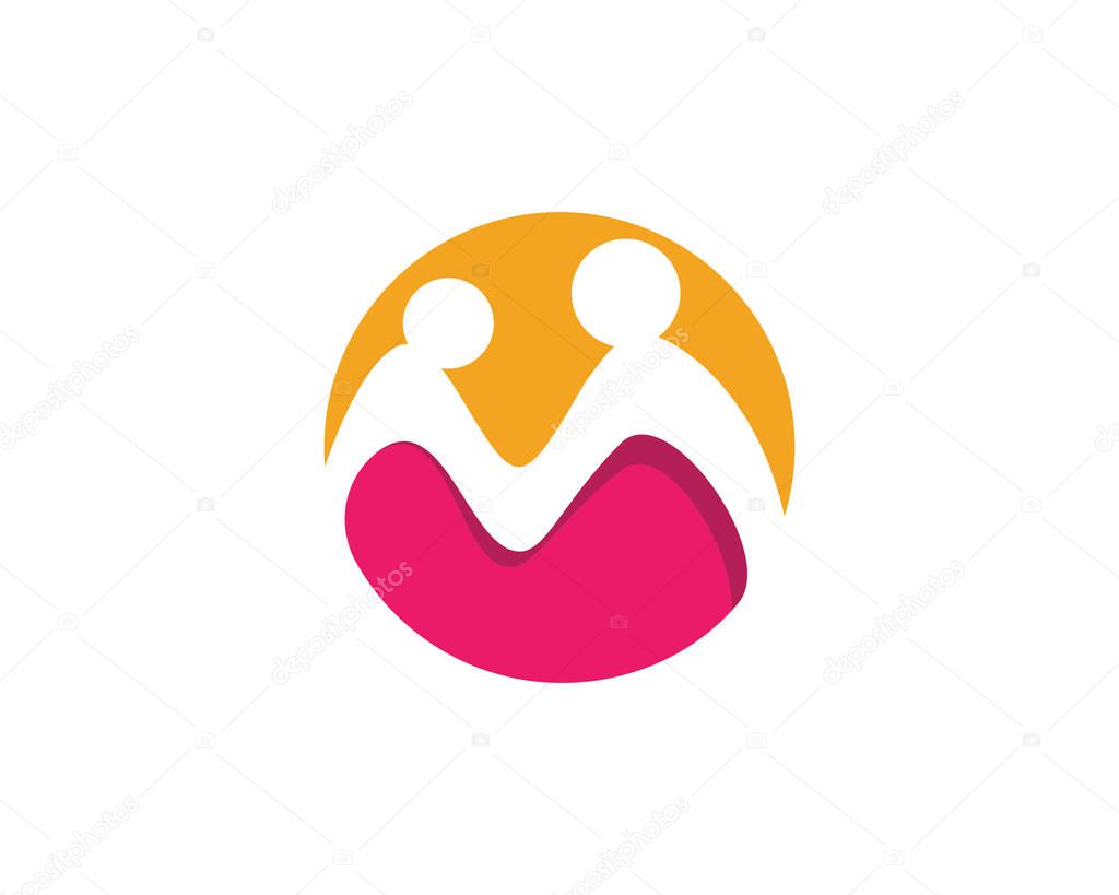 Adoption and community care Logo template vector icon