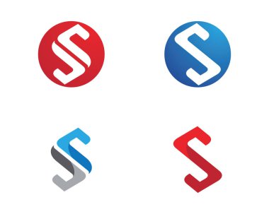 S harfi logo tasarım vektörü