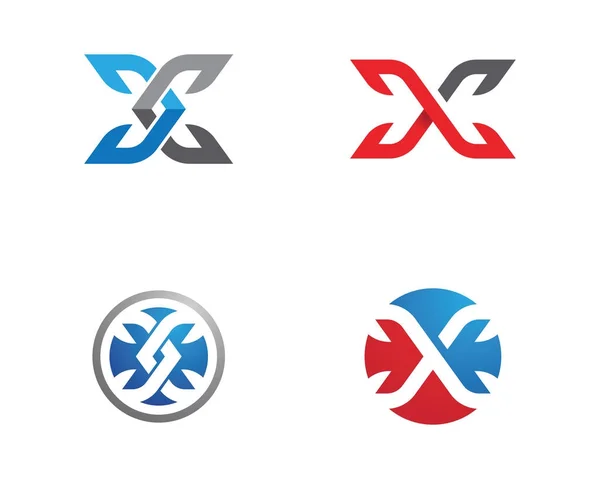 X Carta Logo Plantilla — Vector de stock