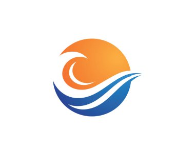 Su dalgası logo şablonu