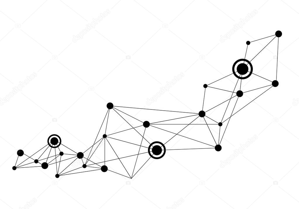 Polygonal Space Background with Connecting Dots and Lines