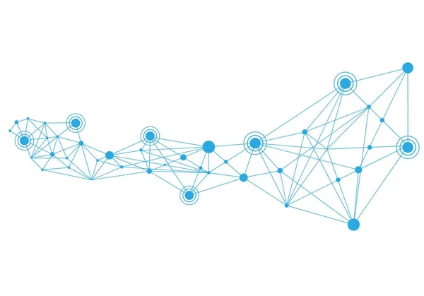 Poligonale con punti di connessione — Vettoriale Stock