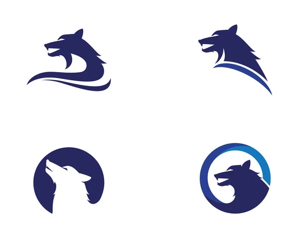 Wolf Logo Templat vektor - Stok Vektor