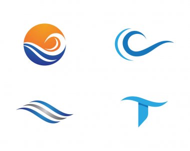 Su dalgası Logo şablonu vektör