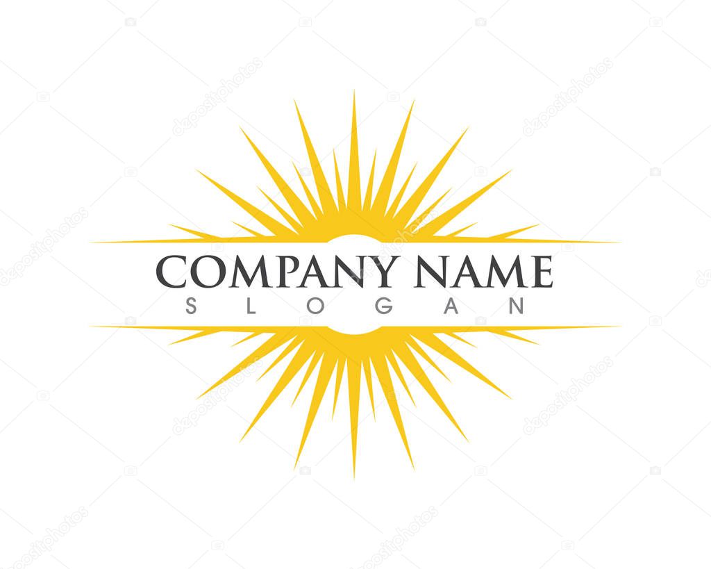 Sun over horizon Vector illustration Icon Logo Template