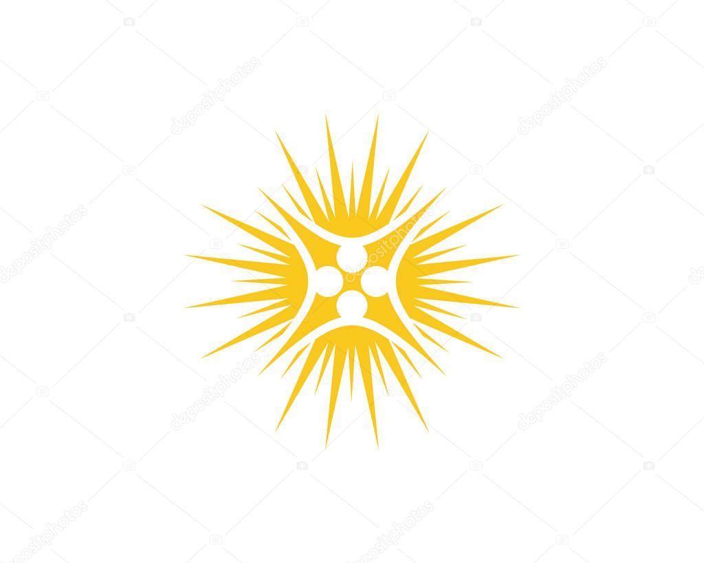 Sun over horizon Vector illustration Icon Logo Template