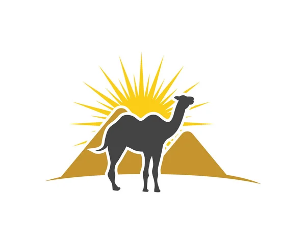 Modèle de logo d'icône de chameau — Image vectorielle
