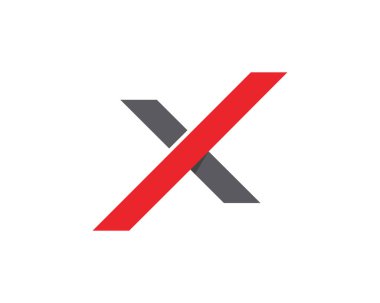 X Harfi Logo Şablonu