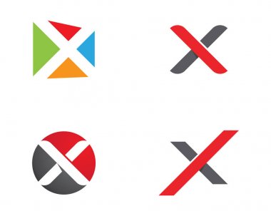 X Harfi Logo Şablonu