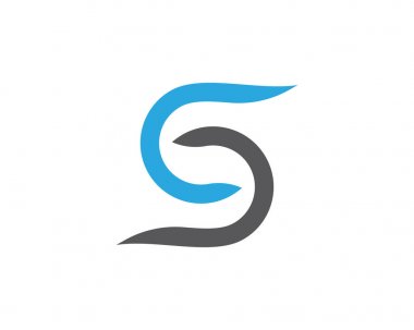 S harfi logo tasarım vektörü