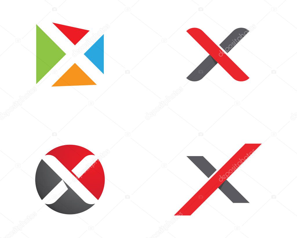 X Letter Logo Template vector icon design