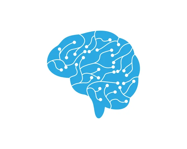 Circuit Brain vector illustration icon — Stock Vector
