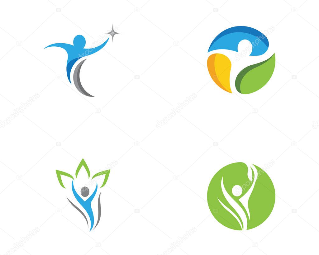 Human character logo sign illustration vector design