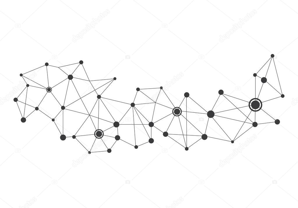 Polygonal with Connecting Dots and Lines