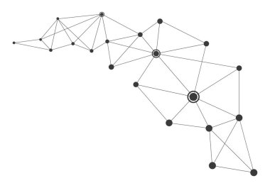 Poligonal noktalar ve çizgiler bağlanma