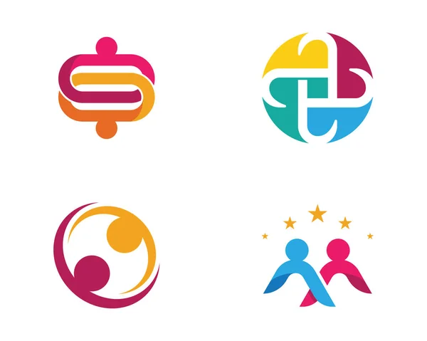 採用およびコミュニティ ・ ケアのロゴのテンプレート — ストックベクタ