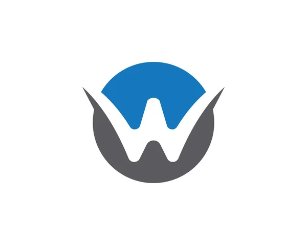 W 文字ロゴのテンプレート ベクトル — ストックベクタ