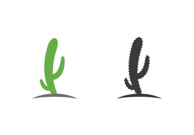 Kaktüs simge Logo şablonu vektör