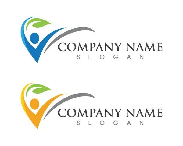Caráter humano logotipo sinal —  Vetores de Stock