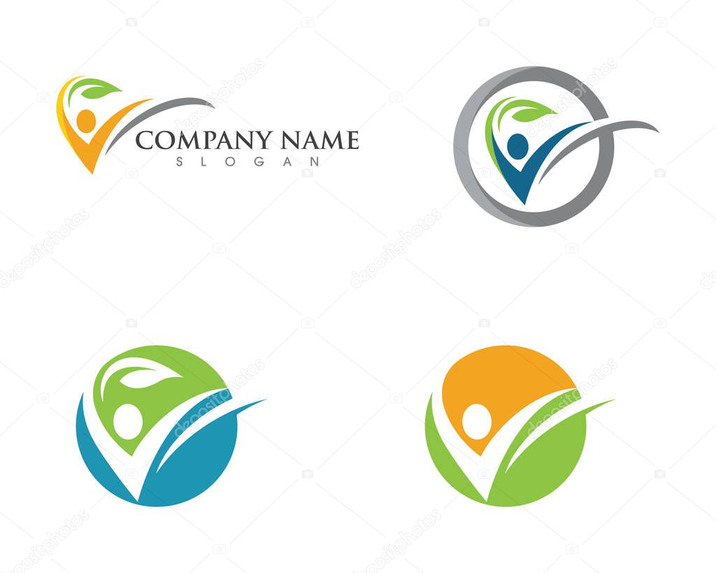 Human character logo sign illustration vector design