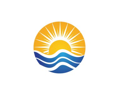 Su dalgası logo şablonu