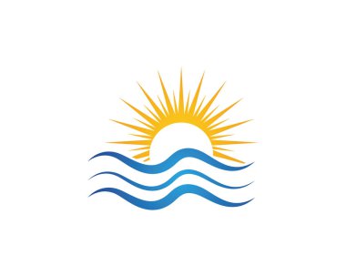 Su dalgası logo şablonu