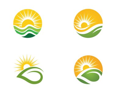 Yaprak ekoloji doğa Logo şablonu