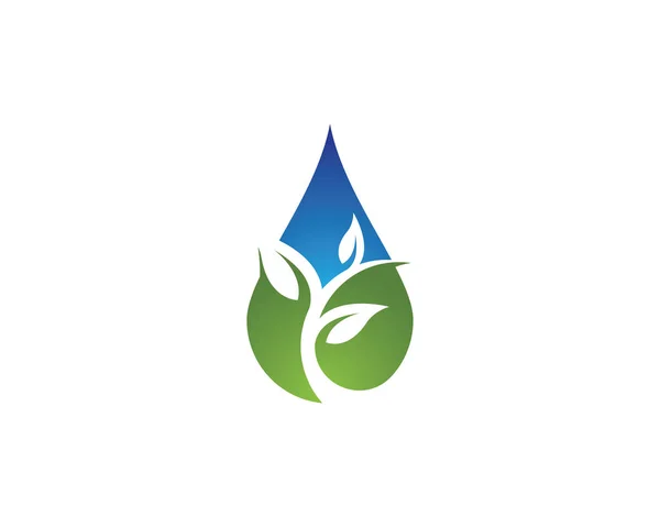 Su damlası logo şablonu — Stok Vektör