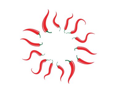 Kırmızı sıcak doğal biber vektör çizim