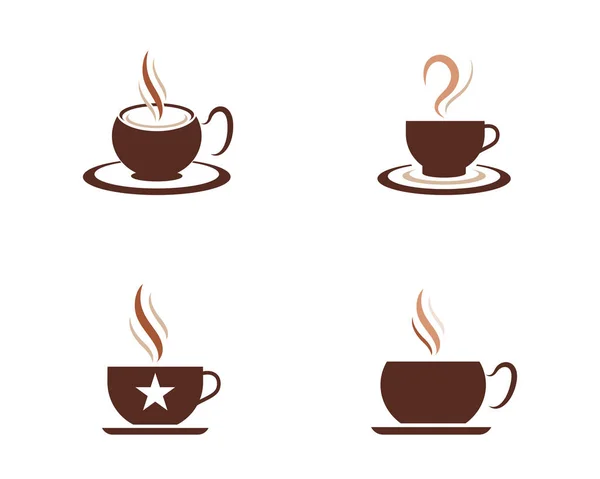 Modelo de logotipo copo de café — Vetor de Stock