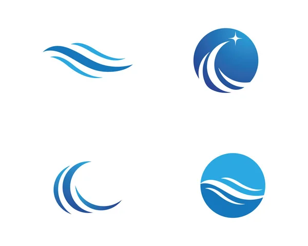 Ola de agua Logo Plantilla vector — Vector de stock