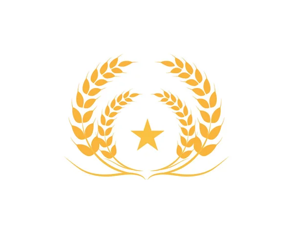 Шаблон логотипу сільськогосподарської пшениці — стоковий вектор