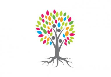 Aile ağacı logo vektör