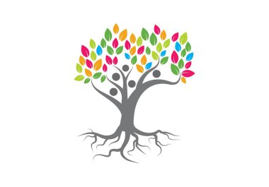 Aile ağacı logo vektör